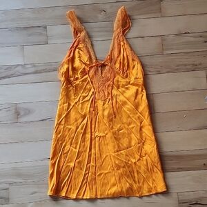 NWT Zara Orange Satin Dress